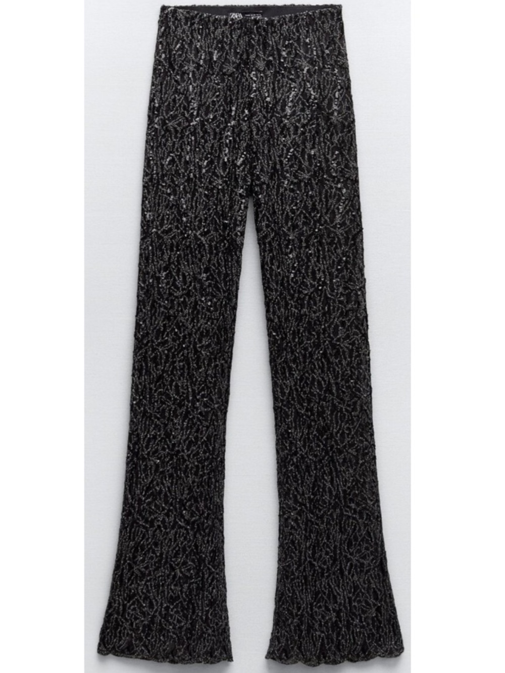 Zara Black sequin Flared Pants
